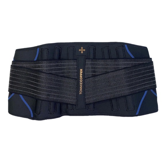 Tommie Copper Other - TOMMIE COPPER Black Blue Adjustable Compression S/M Back Brace Unisex 1821 NEW